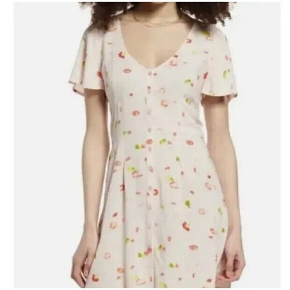 Nordstrom BP Floral Dress pink SMALL short sleeves Bohemian NEW - Picture 4 of 13